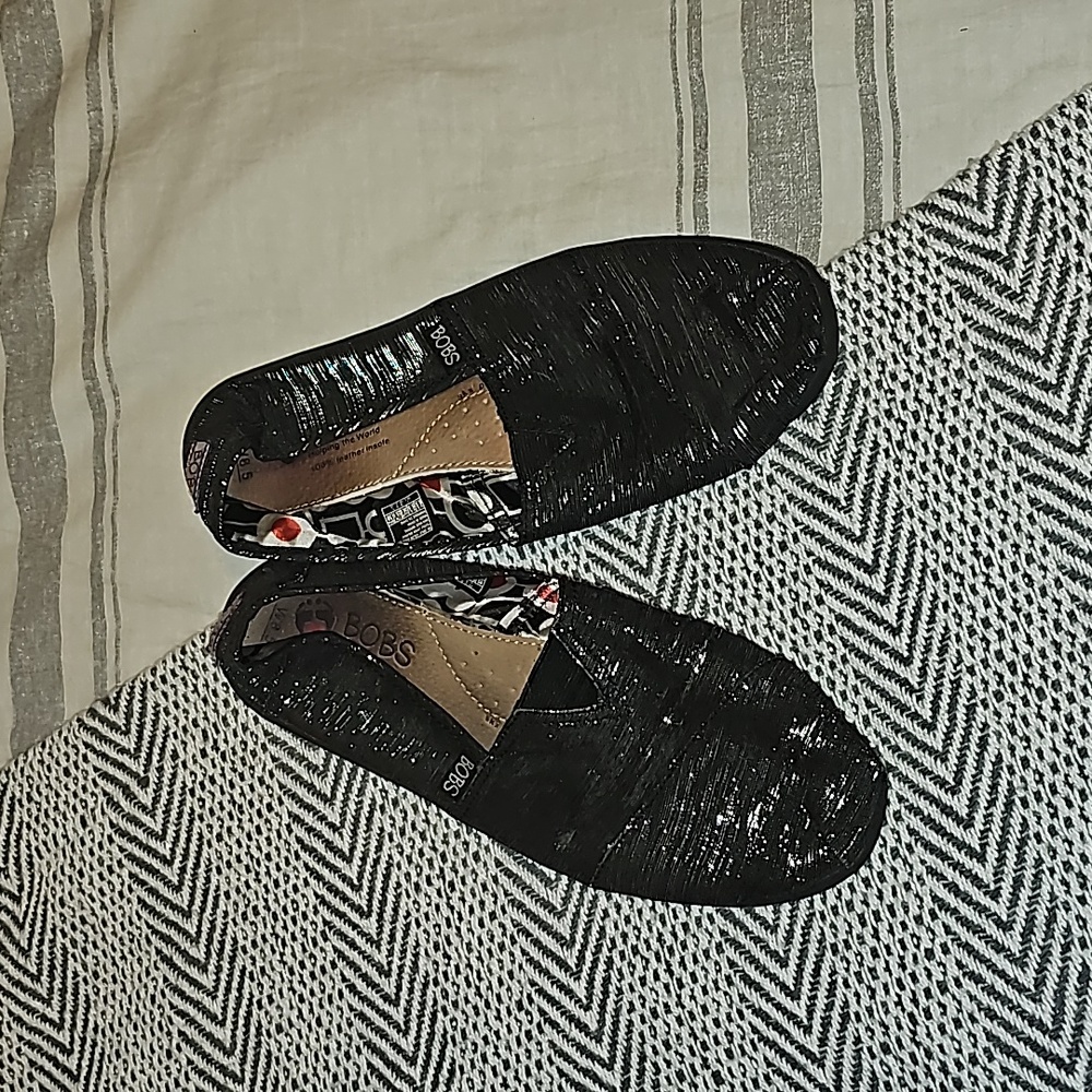 BOBS brand shoes, silver and black